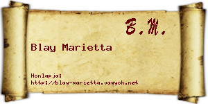 Blay Marietta névjegykártya